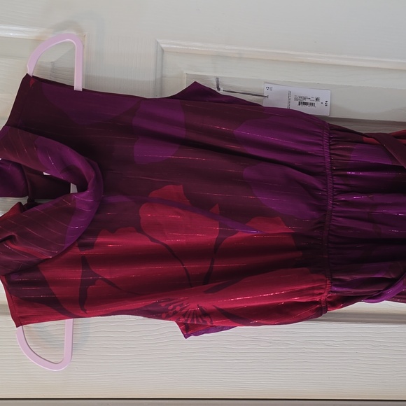 LIZ CLAIBORNE BRAND WOMEN'S BURGUNDY FLORAL SLEEVELESS SUMMER DRESS SIZE 8 - Picture 1 of 16